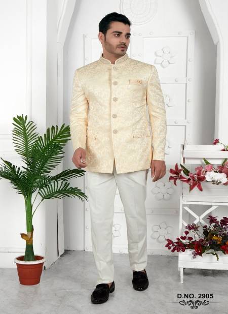 Baige Colour Party Wear Mens Desginer Jodhpuri Jacket Wholesale Online 2905