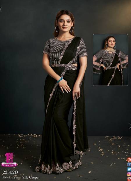 Balck Colour Mahotsav Moh Manthan 23300 Series Latest Designer Readymade Party Wear Saree Orders In India 23302D