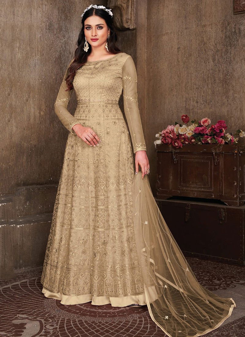 Beige Colour 627 Colours Party Wear Designer Wholesale Gown 627 D