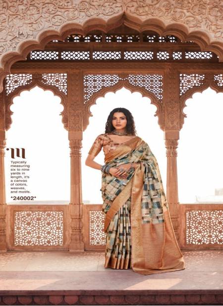 Beige Colour Anshika Silk By Rajpath Pure Handloom Designer Saree Catalog 240002