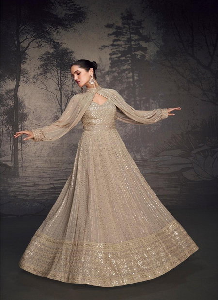 Beige Colour Bahaar By Sayuri Designer Georgette Readymade Suits Orders In India 5608
