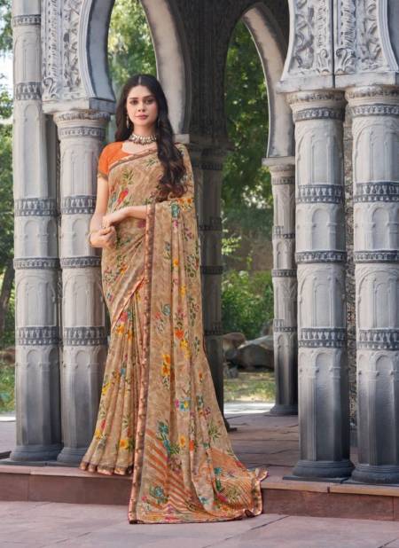 Beige Colour Karishma By Vipul Georgette Wear Sarees wholesale Online 75209