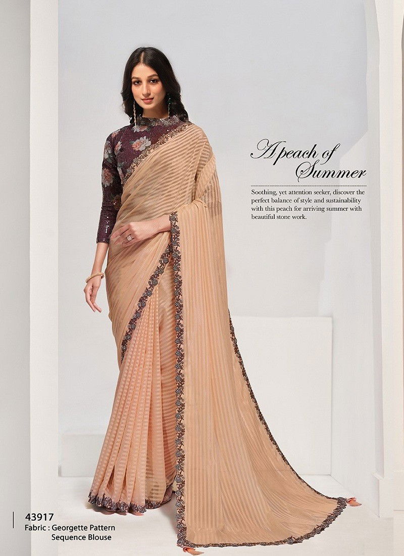 Beige Colour Norita Saanjh By Mahotsav Designer Party Wear Saree Online Wholesale 43917