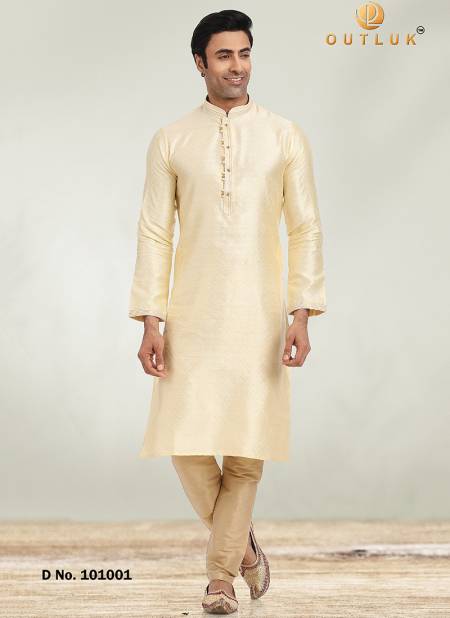 Beige Colour Outluk 101 Wholesale Ethnic Wear Kurta Pajama Catalog 101001