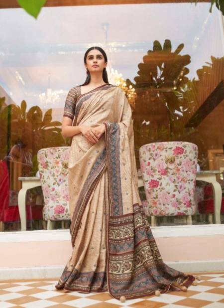 Beige Colour Paathsala By Rewaa Khadi Silk Saree Wholesale Price In Surat R207