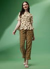 Beige Colour Raisin Cotton Printed Cord Set Western Catalog OLCOD0001