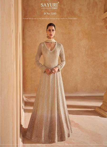 Beige Colour Sahira By Sayuri Designer Georgette Readymade Suits Orders In India 5585