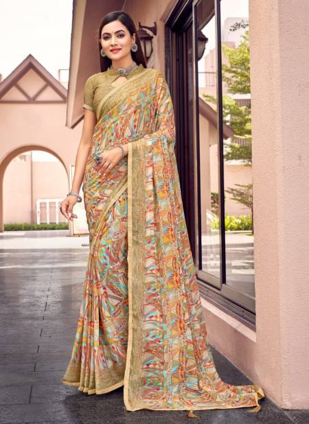 Beige Colour Savya By Ruchi 22801 A To 22806 B Daily Wear Saree Catalog 22805 A