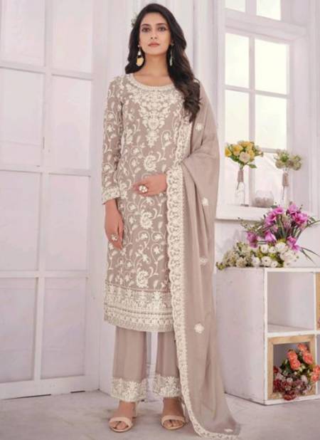 Beige Colour Swati Swagat Party Wear Wholesale Designer Salwar Suits Catalog 3703