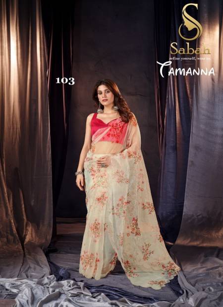 Beige Colour Tamanna By FK Fashion Printed Saree Catalog 103