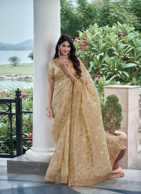 Beige Colour The Wedding Saga By Sulakshmi Tissue Silk Saree Wholesale Shop In Surat 8402