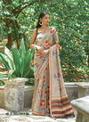 Beige Colour Zuleyka By Bhumi Paper Silk Daily Wear Saree Exportes In India 7019