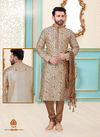 Beige Dupion Silk Readymade Eid Special Mens Kurta Payjama 1829