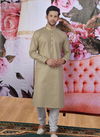 Beige Fancy Cotton Festival Wear Designer Pintex Kurta Pajama 166833