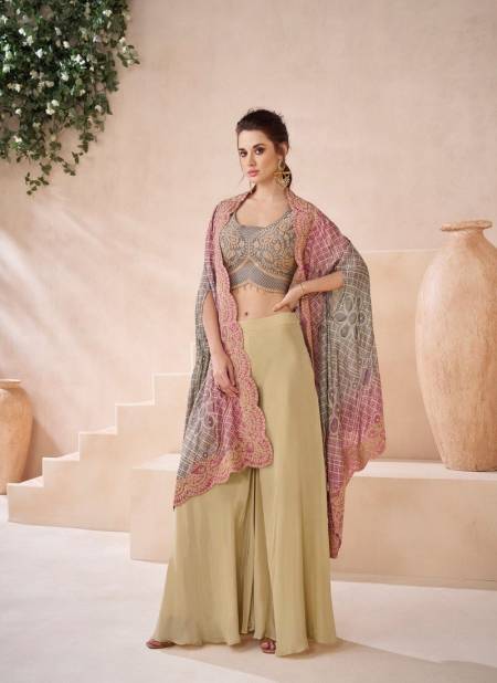 Beige Multi Colour Ishum By Sayuri Georgette Designer Readymade Suits Wholesalers In Delhi 5520