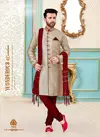 Beige Santom Silk Readymade Mens Kurta Payjama 1803