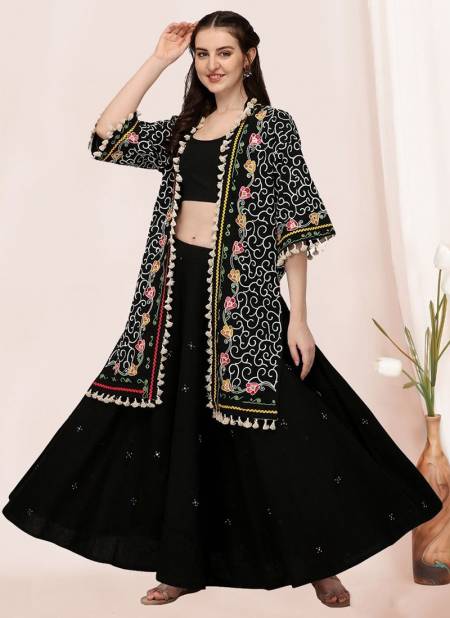 Shop online Black & Pink Cape Design Lehenga With Short Jacket/Koti – Lady  India