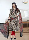 Black And Beige Colour Anamika Cotton Dress Material Catalog 4071