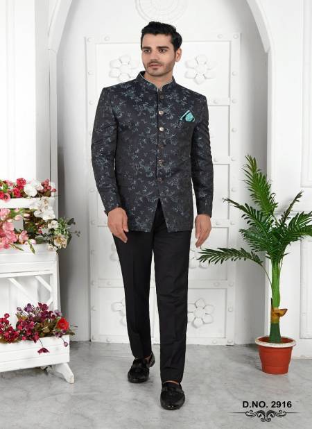 Black And Blue Colour Party Wear Mens Desginer Jodhpuri Jacket Wholesale Online 2916