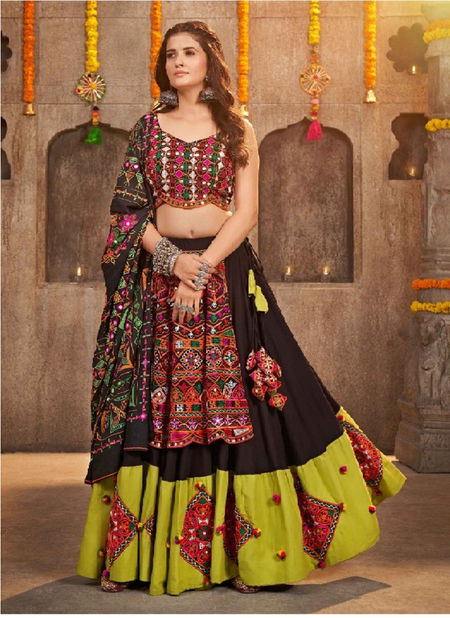 Black And Green Colour Raas Vol 7 By Khushboo Designer Lehenga Choli Catalog 2338 Catalog