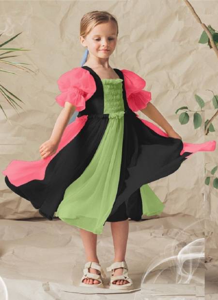 Black And Green Colour Ree By Arya Kids Wear Catalog 5