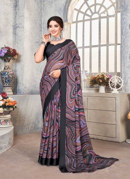 Black And Multi Cherry Vol 33 By Ruchi Printed Sarees Catalog 22703 D