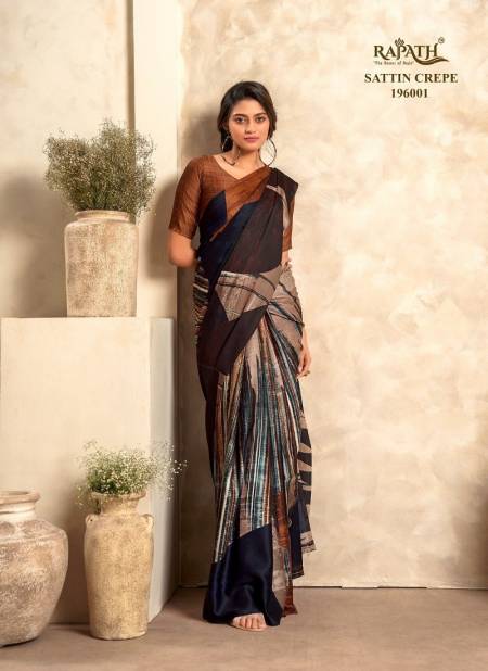 Black And Multi Colour The Winter Lover By Rajpath Satin Silk Designer Saree Catalog 196001