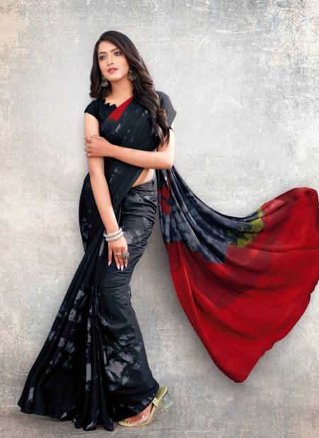 Black And Red Beautified By Sushma Printed Saree Catalog 2301 A