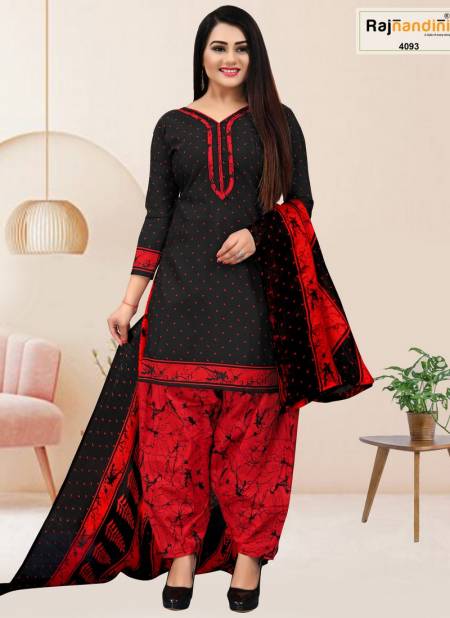 Black And Red Colour Mohini Cotton Dress Material Catalog 4093