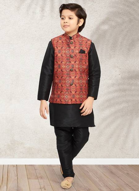 Black And Red Ethnic Wear Wholesale Boys Wear Catalog 219