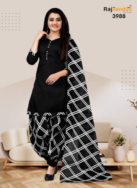 Black And White Colour Anamika Cotton Dress Material Catalog 3988