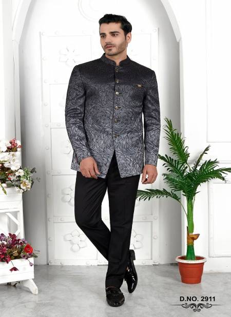 Black And White Colour Party Wear Mens Desginer Jodhpuri Jacket Wholesale Online 2911