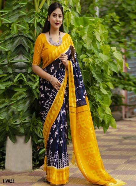 Black And Yellow Colour Linen Jumka Vol 2 By Fashion Berry Printed Sarees Exporters In India HV023