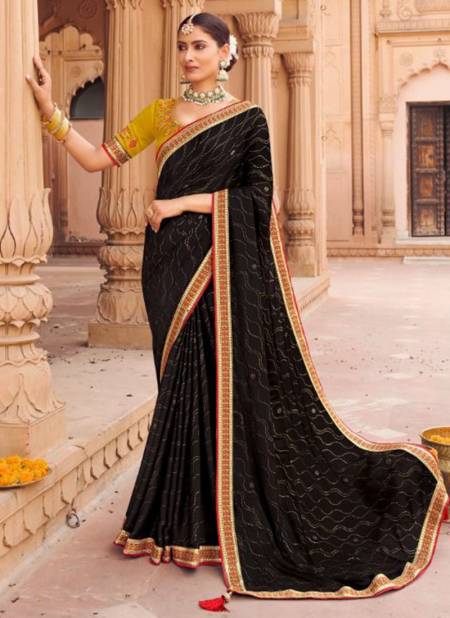 Black Colour Aadhya Festive Wear Wholesale Silk Sarees Catalog 6301