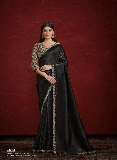 Black Colour Aaina Mohmanthan By Mahotsav Designer Wedding Wear Saree Suppliers In India 24203