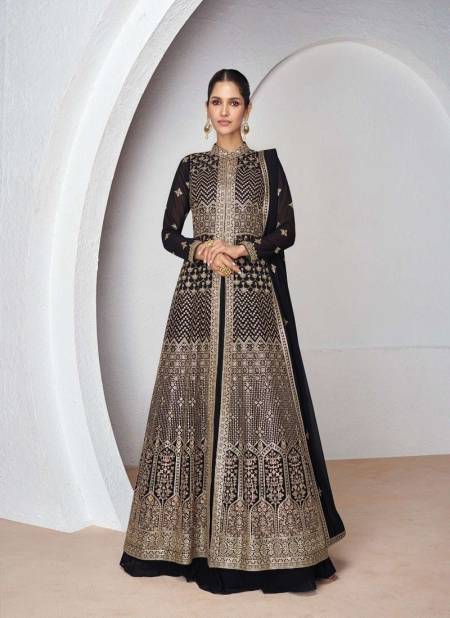 Black Colour Aakruti By Aashirwad Georgette Readymade Suits Wholesale Price In Surat 9958