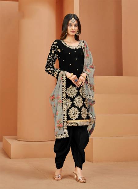 Black Colour Aanaya Vol 161 By Dani Creation Wedding Wear Salwar Suits Catalog 6101
