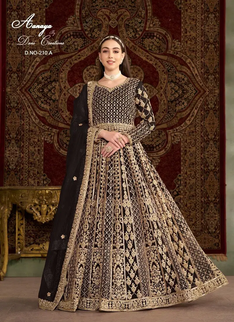 Black Colour Aanaya Vol 210 By Dani Net Wedding wear Gown Exporters In India 210 A