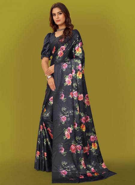 Black Colour Aaradhna Vol 5 Ethnic Wear Wholesale Printed Saree Catalog 5003