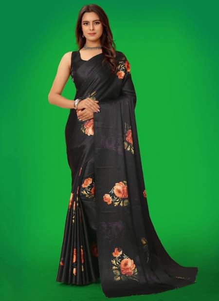 Black Colour Aaradhna Vol 5 Ethnic Wear Wholesale Printed Saree Catalog 5009