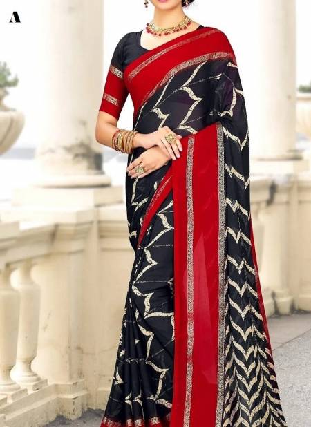 Black Colour Amrita By Mahamani Creation Fancy Fabric Printed Saree Catalog A