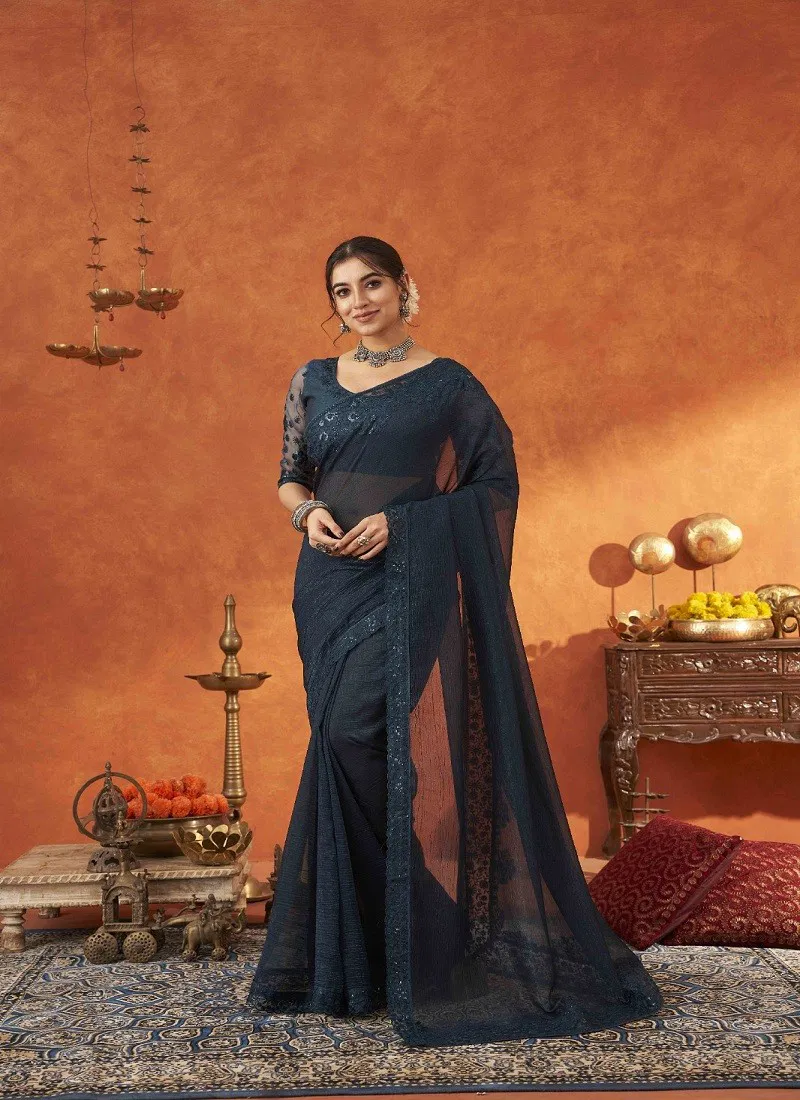 Black Colour Anamika By Suma Designer Fancy Wholesale Saree Suppliers In Mumabi 5006