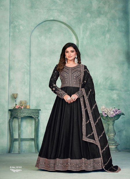 Black Colour Anjubaa Vol 18 By Anjubaa Gown Catalog 10181 Catalog