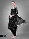 Black Colour Aradhna Cotton Blend With Embroidery Kurti Bottom With Dupatta Catalog 1113 A