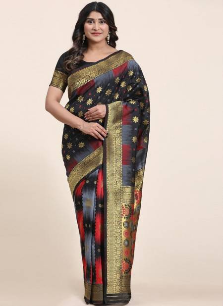 Black Colour BK 8741 Vedika Banarasi Silk Saree Catalog 1701