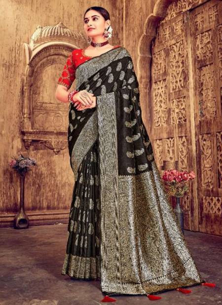Black Colour Banarasi Wholesale Ethnic Wear Designer Saree Catalog 403