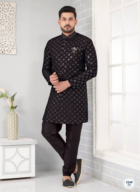 Black Colour Designer Party Wear Indo Western Suppliers In India 2248