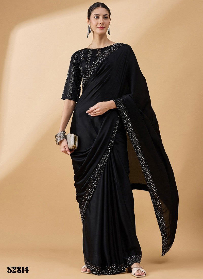 Black Colour Dharavi By Mahotsav Designer Saree Wholesale Clothing Suppliers In India S2814