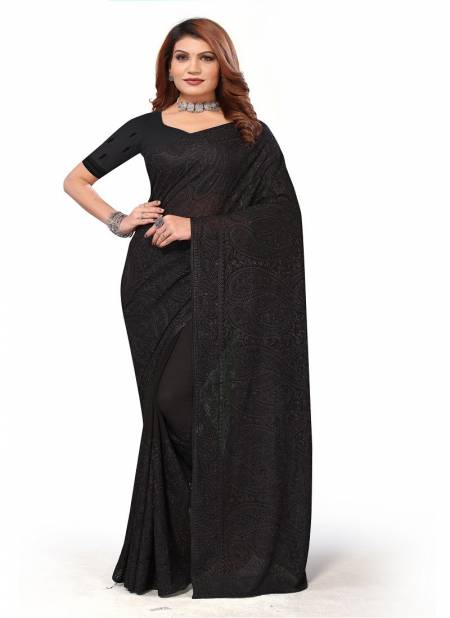 Black Colour Disha By Utsav Nari Heavy Resham Embroidery Georgette Party Wear Saree Wholesale Online 2251