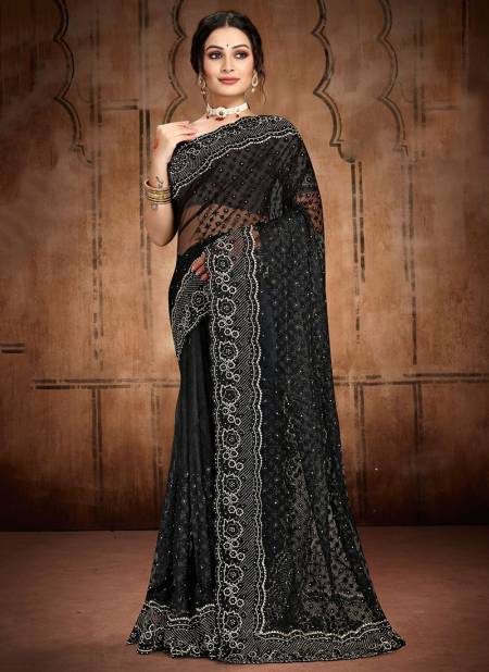 Black Colour Filmy Designer Wholesale Party Wear Sarees 1732